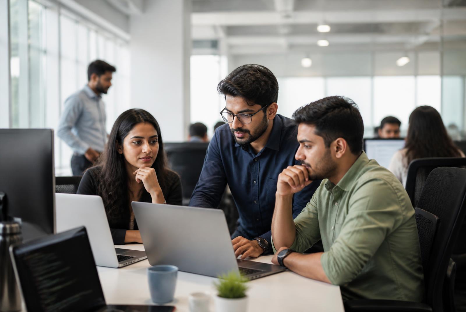 Engineering team collaborating in an Indian workplace